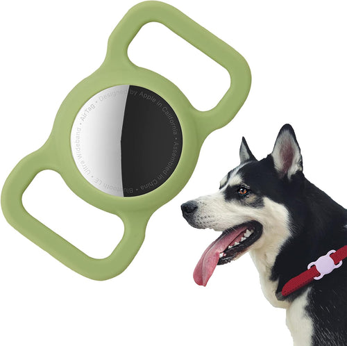 Silicone Protective Case for AirTag GPS Tracker - Lightweight, Soft, Anti-Scratch, and Anti-Lost Design for Dog and Cat Collar Accessories (Emerald Green, 1 Pack)