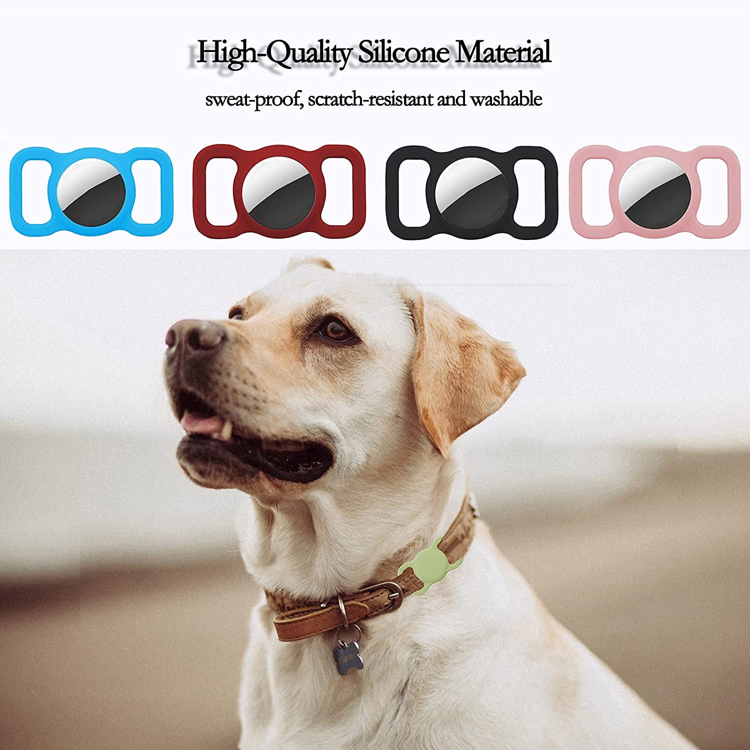 Silicone Protective Case for AirTag GPS Tracker - Lightweight, Soft, Anti-Scratch, and Anti-Lost Design for Dog and Cat Collar Accessories (Emerald Green, 1 Pack)