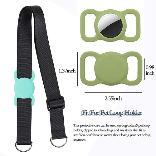 Silicone Protective Case for AirTag GPS Tracker - Lightweight, Soft, Anti-Scratch, and Anti-Lost Design for Dog and Cat Collar Accessories (Emerald Green, 1 Pack)