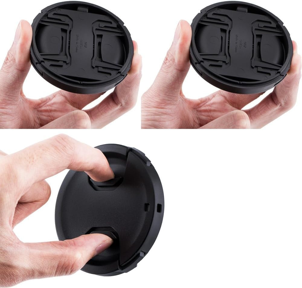 77mm Front Lens Cap Cover (2-Pack) with Keeper for Canon EOS 6D, 6D Mark II, 5D Mark IV and Nikon D750, D780 with Compatible EF and AF-S Kit Lenses