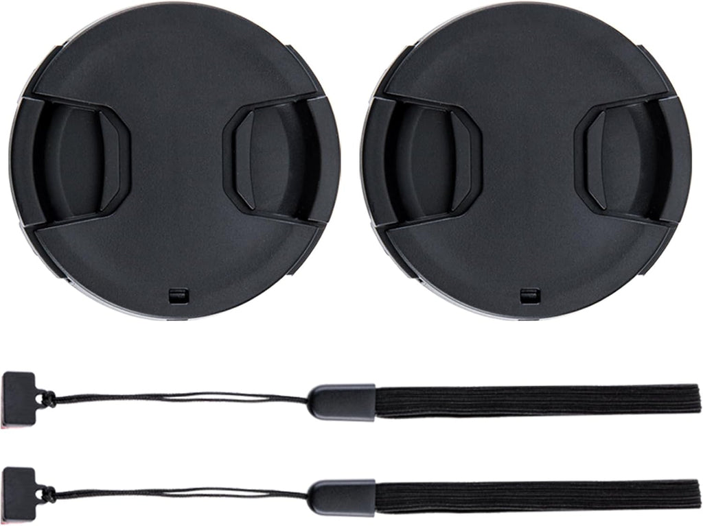 77mm Front Lens Cap Cover (2-Pack) with Keeper for Canon EOS 6D, 6D Mark II, 5D Mark IV and Nikon D750, D780 with Compatible EF and AF-S Kit Lenses